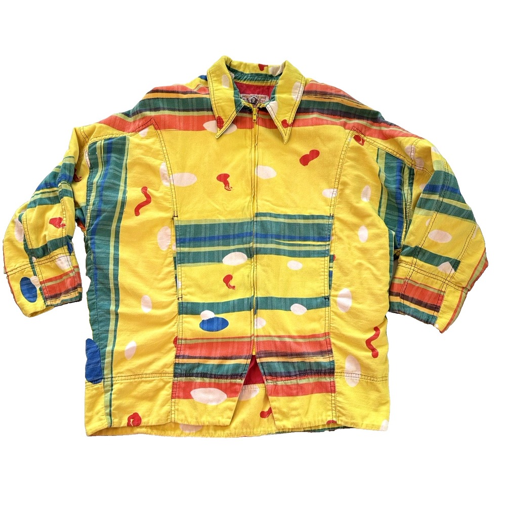 Vintage Gene Ewing BIS Color block Patchwork Wearable Flashy Art Jacket S Read - Picture 4 of 12